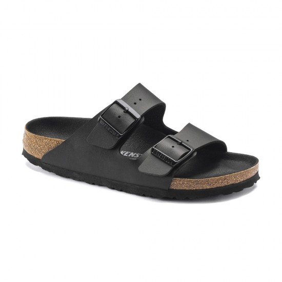 Birkenstock Arizona Bs Hakiki Deri İki Tokalı Terlik Siyah-siyah