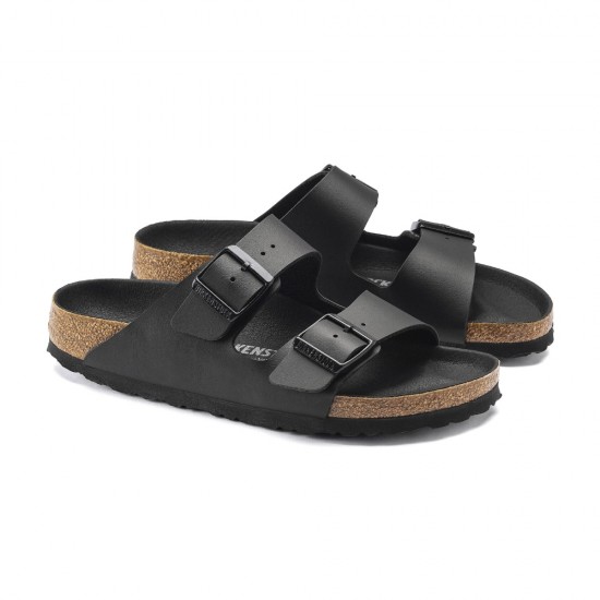 Birkenstock Arizona Bs Hakiki Deri İki Tokalı Terlik Siyah-siyah