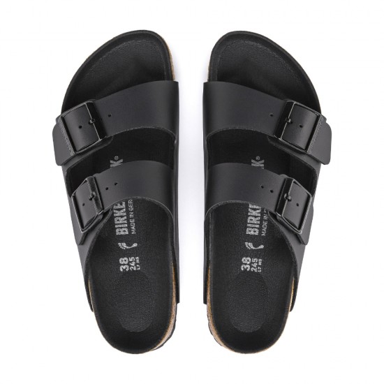 Birkenstock Arizona Bs Hakiki Deri İki Tokalı Terlik Siyah-siyah