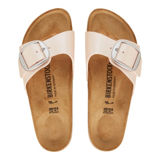 Birkenstock Madrid Tek Toka Hakiki Deri Kadın Terlik Pudra