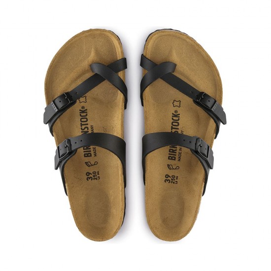 Birkenstock Mayari Hakiki Deri Parmak Arası Kadın Terlik Siyah