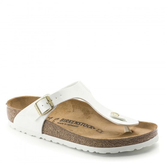 Birkenstock Gizeh BS Parmak Arası Hakiki Deri Terlik Beyaz Rugan