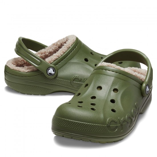 Crocs Baya Lined Clog Erkek Terlik Army Green