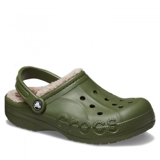 Crocs Baya Lined Clog Erkek Terlik Army Green